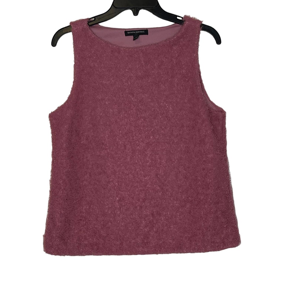 Banana Republic Women Small Fuzzy Knit Tank Sweater Vest Crop Sleeveless Top
